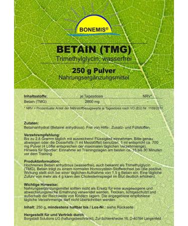 Buy Premium Quality Betaine (TMG) Powder - 250g | Vegan & Pure | Bonemis  - Buy Online on GoSupps.com