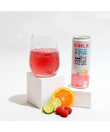 BUBBL'R Twisted Elix'r Antioxidant Sparkling Water with Natural Caffeine - 0g Sugar, Gluten Free, All Natural Flavors - 12 Fl Oz Cans, 12 Pack - Buy Online on GoSupps.com