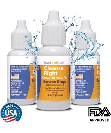 Cleanse Right Ear Wax Removal Drops - Safe & Easy-to-Use Ear Cleaner with Carbamide Peroxide - Ear Irrigation for Adults and Kids - 5 oz - Buy Online on GoSupps.com
