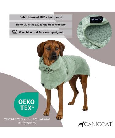 CANICOAT Dog Bathrobe Lavari - 100% Cotton Towel & Oeko-TEX Certified - Size 11 Mint Green | Perfect for Pet Bath Time - Buy Online on GoSupps.com