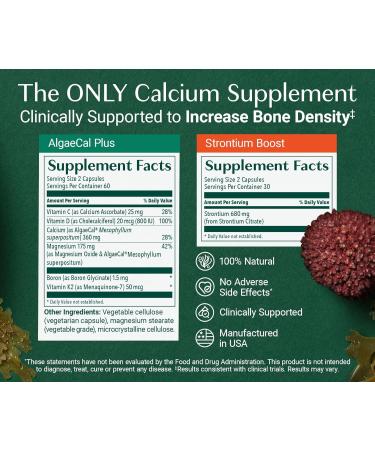 AlgaeCal Magnesium Relax - Chelated Magnesium with Ashwagandha for Sleep & Occasional Anxiety and Bone Builder Pack - Clinically Supported Plant Based Calcium Supplement for Bone Density Increase - Buy Online on GoSupps.com