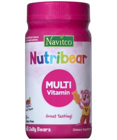 Navitco. Kosher NutriBear Multi Vitamin Great Tasting Jellies - 60 Bears 1 Pack