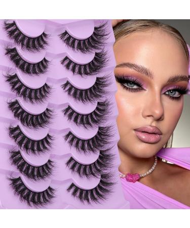 7 Pairs FANXITON 5D Natural Faux Mink Fluffy Cat Eye False Eyelashes - Wispy Curly Extensions - C-18MM-10 - Buy Online on GoSupps.com