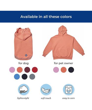 Blueberry Pet Soft & Comfy Cotton Blend Dog Hoodie Sweatshirt in Burgundy Red - 12 inch Back Length - Buy Online on GoSupps.com