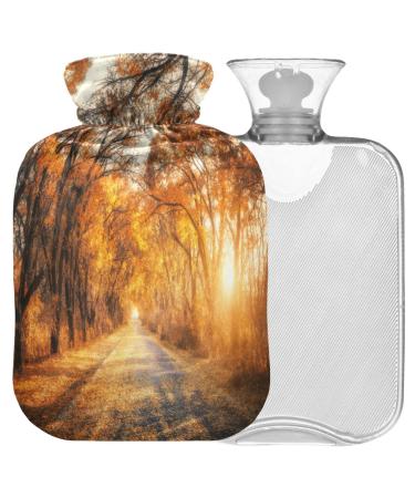 Naanle hot hot water bottle with the autumn forest ahorn transparent hot water bottle heat bottle for back pain relief handfoot warmer neck warmth and cold therapy 2l