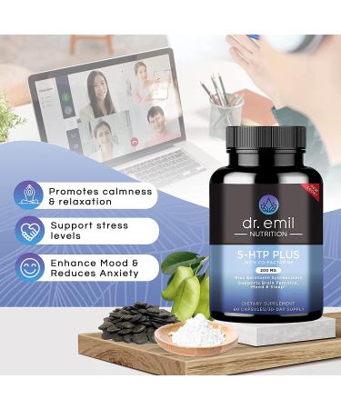 Dr. Emil Nutrition 5-HTP Plus 200 MG - Mood, Stress & Sleep Support - 60 Vegan Caps - Buy Online on GoSupps.com