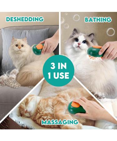 Tinioey 3-in-1 Steamy Cat Brush - Shedding, Grooming & Massage | Cat Steam Brush for Bath Time | Pet Grooming Tool - Buy Online on GoSupps.com