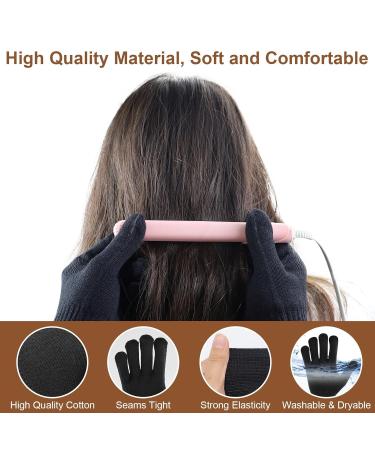 Heat-Resistant Styling Gloves - Dndgdlua 2-Piece Hair Protection Set for Flat Iron & Heat Tools (Black) - Buy Online on GoSupps.com