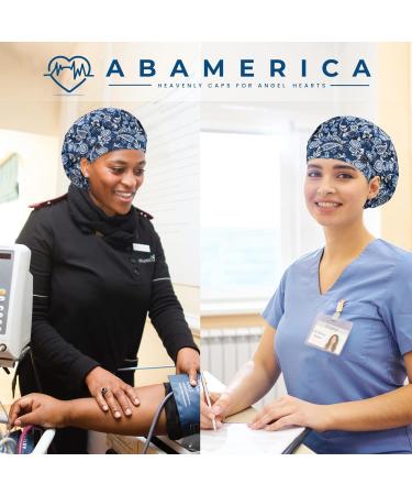 ABAMERICA Navy Feather Bouffant Cap with Button and Sweatband - Adjustable Working Hat | Unisex One Size | Single Layer - Buy Online on GoSupps.com