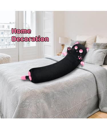 Mewaii 20in Long Cat Plush Pillow - Cute Stuffed Animal Squishy Toy for Kids (Pink & Black) - Buy Online on GoSupps.com