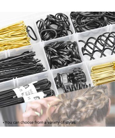 Karaa 308 Pcs Hairpins Set - Black Hair Clips Gold Bobby Pins & Claw Clips for Updos Bridal Jewelry & Classic Hairstyles | Perfect Accessories for Girls & Women - Buy Online on GoSupps.com