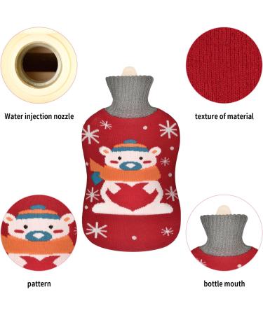 2L Heat Bottle with Animal Cover - Removable & Washable Hot Water Bottle for Winter | Perfect Christmas Gift for Friends & Family - Buy Online on GoSupps.com