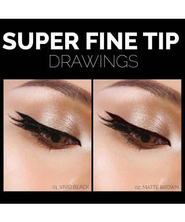 DLUX Waterproof Liquid Eyeliner - Vivid Black Felt Tip Pen | Smudge Proof & Long Lasting | Cruelty Free Matte Finish | Fast Drying Formula - Buy Online on GoSupps.com