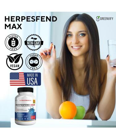 HerpesFend Max Extra Strength Advanced Defense Formula 60 Capsules with Elderberry Echinacea Turmeric Garlic Vitamins and Probiotics (3) - Buy Online on GoSupps.com