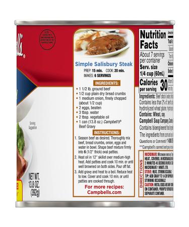 Campbell's Beef Gravy 13.8 Oz Can - Pack of 12 | Delicious & Convenient - Buy Online on GoSupps.com