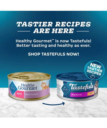 Blue Buffalo Pate Adult Beef Entree Wet Cat Food 5.5 oz Can Pack of 24 Beef Entr e 156 g (Pack of 24) - Buy Online on GoSupps.com
