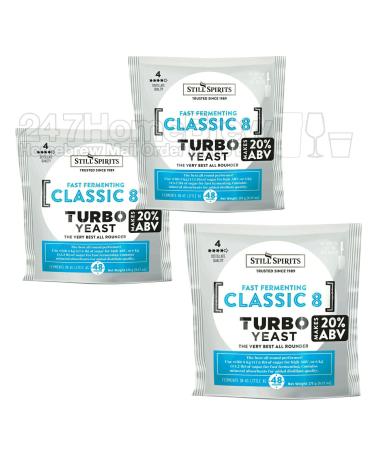 3x Still Spirits Classic 8 Urea Turbo Yeast (US/UK/CAN Only) 20% ABV