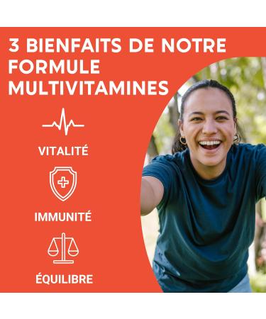 MULTIVITAMIN AND MINERAL FORMULA 30 Nutrients | Vitamin A B C D E K Quercetin Magnesium Zinc Coenzyme Q10 Selenium | Food Supplement | Made in France | 60 capsules - Buy Online on GoSupps.com