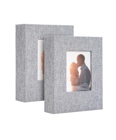 Spbapr Small Photo Album 4x6 Photos, 2 Pack Linen Cover Mini Photo Book, 26-Pockets Holds 52 Vertical Pictures, Artwork or Postcards Storage Grey1 4x6 2Packs - Buy Online on GoSupps.com