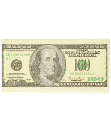 Paper Products Design, Tissues Sniff 100 Dollar Bill, 1 Count Wishful Thinking 100 Dollar Bill Design