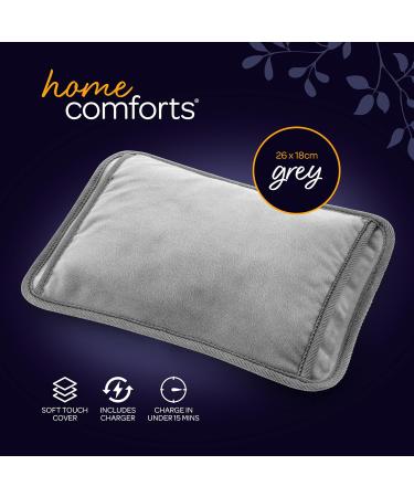 Home Comforts Rechargeable Electric Hot Water Bottle Bed Hand Warmer Massaging Heat Pad Pain Relief Grey 26 18cm - Buy Online on GoSupps.com