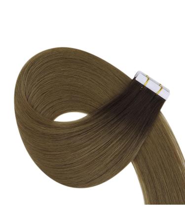 Youngsee Real Hair Tape Extensions - 60cm Darker Brown Ombre - 5pcs Virgin Skin Weft - #R3/8 - Buy Online on GoSupps.com