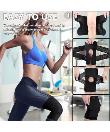 Nellhomy Professional Knee Brace with Patella Gel Pads - XL Black Support for Meniscus Tear & Knee Pain Relief - Buy Online on GoSupps.com