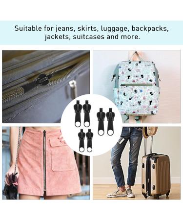12-Piece Zipper Slider Replacement Set | Removable Zipper Pull for Jackets Suitcases & Backpacks - Black - Buy Online on GoSupps.com
