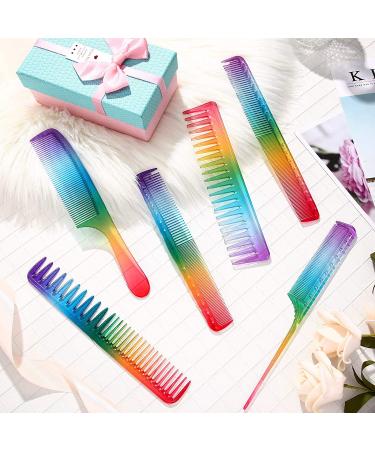 6-Piece Rainbow Hair Cutting Comb Set - Salon Quality Rat Tail and Teasing Combs for All Hair Types - Perfect Christmas Gift - Buy Online on GoSupps.com