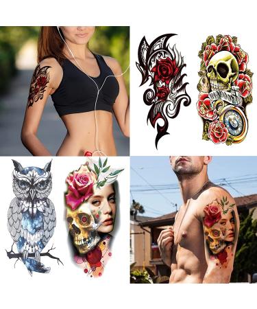 62 Sheets Halloween Temporary Tattoos for Men and Women - Fake Body Art Stickers - Skull Skeleton Designs - Cosplay Accessories - Buy Online on GoSupps.com
