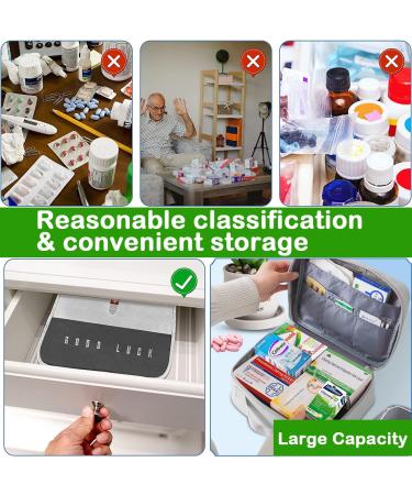 Waterproof Medication Bag - 2stk Travel Emergency First Aid Storage | Portable Pharmacy Organizer in Gray - Buy Online on GoSupps.com