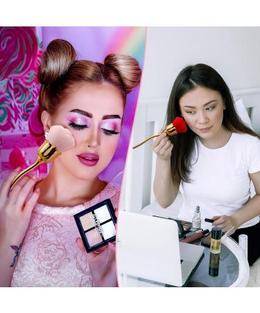 Rose Flower Makeup Brush Set - 2 Pieces for Face & Nail Art - Tessco Extra Large Blush & Powder Brushes - Ideal for Daily Makeup - Buy Online on GoSupps.com