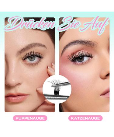 Calaili Self-Adhesive Eyelash Cluster Set 100 D Curl Reusable Lashes No Glue Required Includes Tweezers for Beginners - Buy Online on GoSupps.com