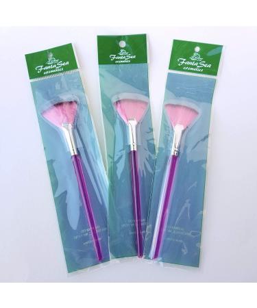 Fanta Sea Cosmetics Translucent Facial Mask Fan Brush Set - Pink Handle (Pack of 3) - Buy Online on GoSupps.com