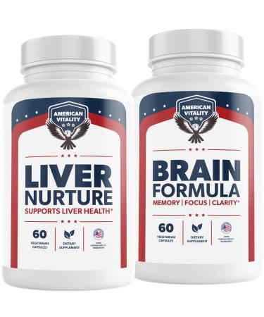AMERICAN VITALITY Liver Nurture and Brain Formula Bundle