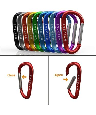 Premium 80mm D-Shaped Screwing Carabiner Set - Durable Aluminum Hooks for Camping & Hiking - 10 Vibrant Colors Available - Buy Online on GoSupps.com