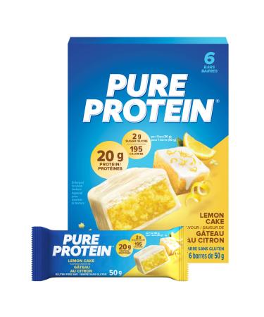 Pure Protein Bars Non-Gmo Lemon Cake Flavor Value Pack 50g 6 count Box Imported from Canada)