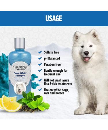 Veterinary Formula Solutions Snow White Shampoo for Dogs and Cats - Stain-Free Gentle Cleansing for Brighter Coats - 17 oz - Buy Online on GoSupps.com