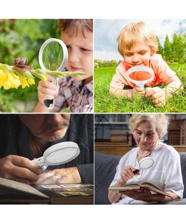Voca Magnifying Glass with 2 LED Lights | 3.5x/5x/11x Magnification for Seniors | High Clarity Handheld Magnifier for Reading & Exploring - Buy Online on GoSupps.com