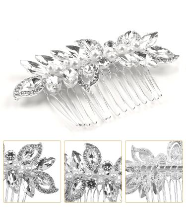 Crystal Wedding Hair Combs - Bridal Pearl Rhinestone Side Comb & Flower Hair Pins for Women and Girls | Hair Accessories - Buy Online on GoSupps.com