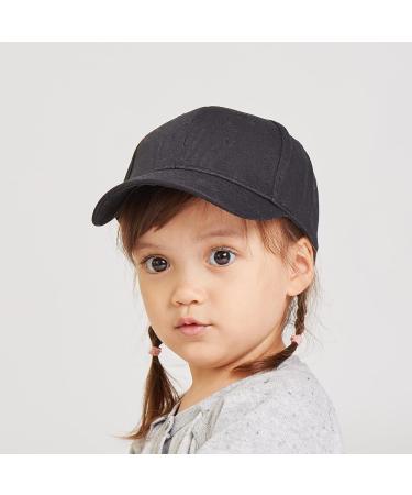 LANGZHEN Kids 100% Cotton Baseball Cap Hat - Adjustable Sun Hat for Boys and Girls 2-4 Years (Black) - Buy Online on GoSupps.com