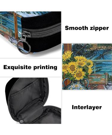 GIAPB Period Bag - Vintage Sunflower Beach Color - Sanitary Napkin Storage & Makeup Pouch - Buy Online on GoSupps.com