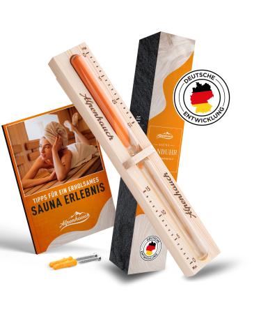 Alpine breath sauna hourglass 15 minutes made of 100% natural wood - noble sauna hair with ultra fine sand - robust sauna watch with safety glass - 360 rotatable sauna watch wood - including sauna book + assembly accessories - Buy Online on GoSupps.com