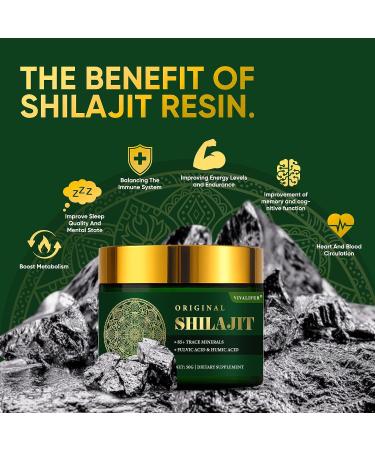 500mg Himalayan Shilajit Resin Supplement - 85+ Trace Minerals for Brain Boost & Energy - 50g (2-3 Month Supply) - Buy Online on GoSupps.com