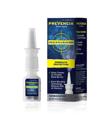 PREVENCIA Cold and Flu Protection Nasal Spray Homeopathic Cold and Flu Remedy Non-Drowsy Immediate Protection for Flu and Cold Blocker 0.5 Fl Oz (15mL)