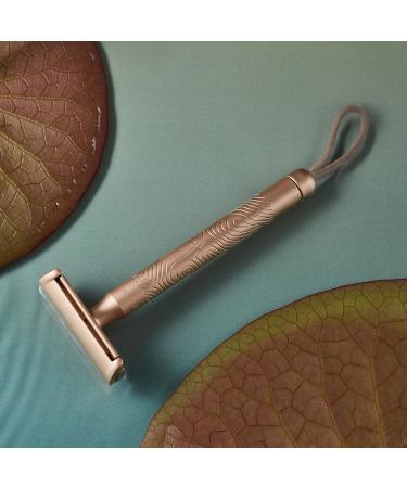 M hle Companion Razor - Unisex Safety Razor in Metal Rose Gold - Sustainable Shaving with Sand-Colored Cord - International Shipping Available - Buy Online on GoSupps.com