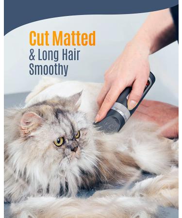 Low Noise Cat Grooming Clippers for Matted Long Hair - 4 Speed Cordless Pet Clippers Kit in Blue - Buy Online on GoSupps.com