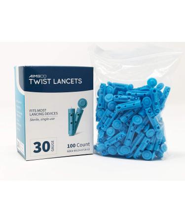 AIMSCO 30 Gauge Twist Lancets - 100 Count: High-Quality Diabetes Testing Supplies - Buy Online on GoSupps.com
