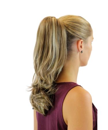 WIG ME UP XF-6175-18H613 hairpiece/braid straight with curved tips half-length (40 cm) butterfly/butterfly clip blonde mix - Buy Online on GoSupps.com