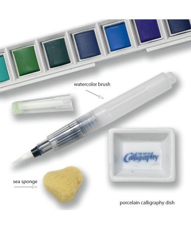 Jerry Q Art 24 Assorted Water Colors Travel Pocket Set with Refillable Water Brush - Easy to Blend Colors - Built-in Palette - Perfect for Painting On The Go (JQ-124) - Buy Online on GoSupps.com